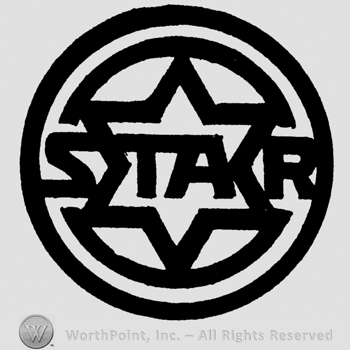 Star written with uppercase letters over a star, inside a circle