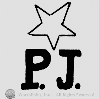 Star design, uppercase P.J.