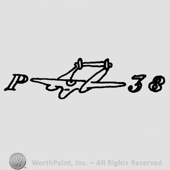 Airplane, uppercase P and number 38