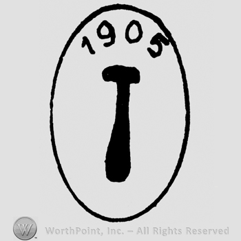 Hammer inside an oval, number 1905