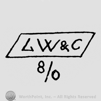 the initials LW&C in a rectangle above the expression 8/0