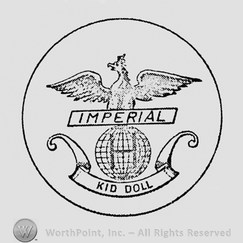 an eagle above an earth globe inside a circle; IMPERIAL  and KID DOLL written below.