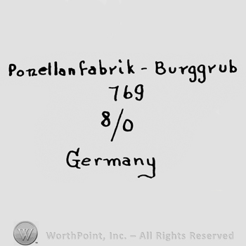 the text Porzellanfabrik-Burggrub 769 8/0 Germany