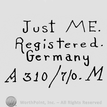 the text Just Me Registered Germany A310/7/0M