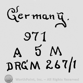 the text Germany 971A5M DRGM 267/1