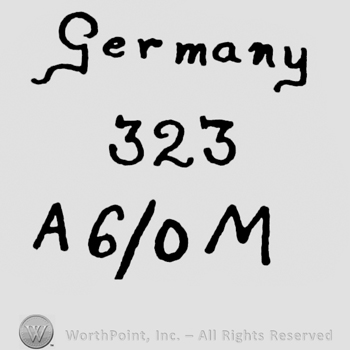 the text Germany 323 A6/0 M