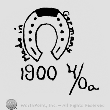a horseshoe above the number 1900 4/0a; MADE IN GERMANY written above.