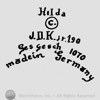 the text Hilda JDK 190 Gesgesch 1070 made in Germany