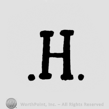 a capital H between two dots
