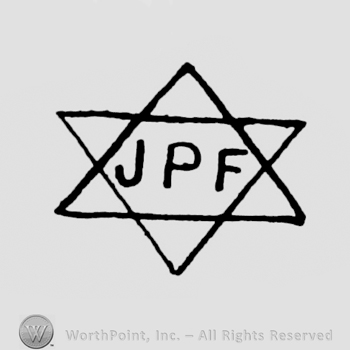 a David's star with the initials JPF inside