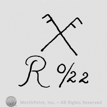 two crossed lines above the text R 0/22
