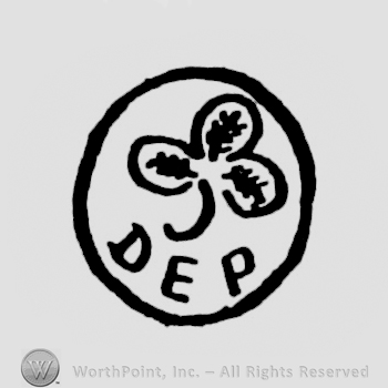 a clover leaf inside a circle and letters DEP.