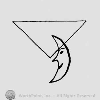 a triangle above a crescent