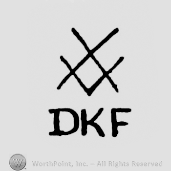 an X and a V overlapping above the initials DKF