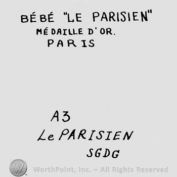 the text Bebe "Le Parisien" Medaille d'or Paris A3 Le Parisien SGDG