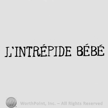 the text L'Intrepide Bebe in uppercase letters
