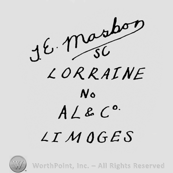 a signature above the text Lorraine No AL & co Limoges
