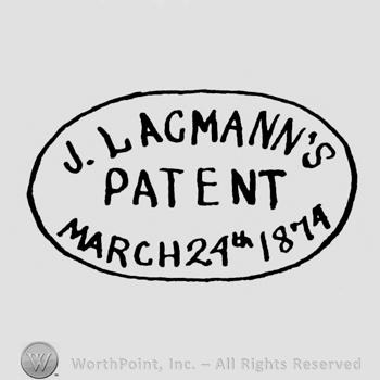 an oval logo with the name of the company: J. LACMANN'S PATENT MARCH 24th 1874.