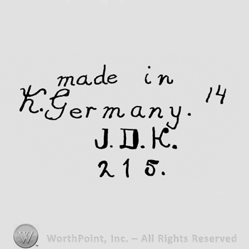the text Made in germany JDK 215 in handwriting