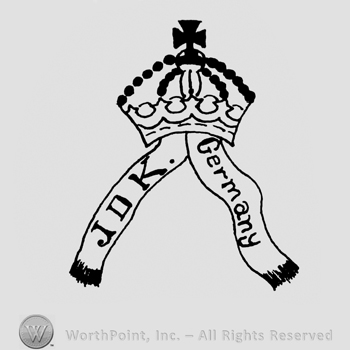 a Crown with two ribbons and JDK GERMANY written.
