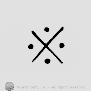 an X with dots betwwen its branches