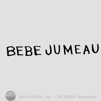 the text Bebe Jumeau in uppercase letters