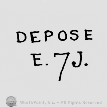 the text DEPOSE E7J in uppercase letters
