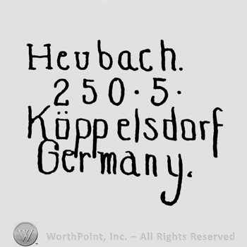 the text Heubach 250,5 Koppelsdorf Germany