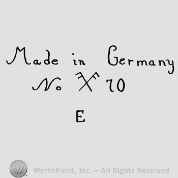 the text Made in Germany No 70 and two crossed F like shapes