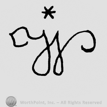 a looped line resimbling a W under an asterisk