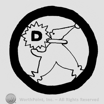 a circle with a chester inside and letter D.