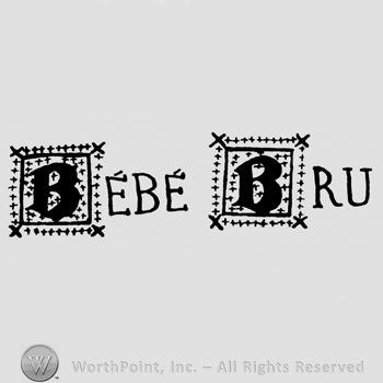 the text Bebe Bru in uppercase with the initials monographed