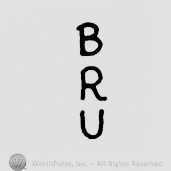 the word BRU written in a vertical manner