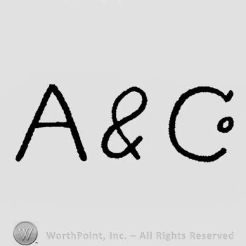 "A&Co." written with uppercase letters, letter "O" smaller and placed in the middle of letter "C"