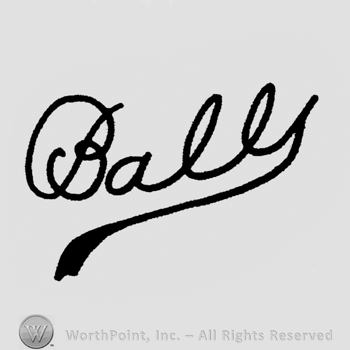 "Ball" handwritten with lowercase letters, last letter continues with a line under the whole name