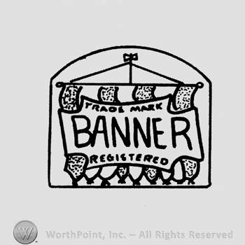 "Trade Mark Banner Registered" written with uppercase letters, "BANNER" larger than the other words, all written in a canvas-like frame