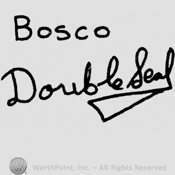 "Bosco" written with uppercase letters, "Double Seal" handwritten with lowercase letters