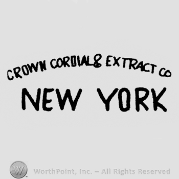 "Crown Cordials & Extract Co. New York" written with uppercase letters on two rows