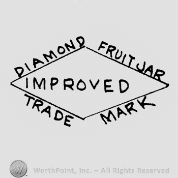 "Diamond Fruit Jar Improved Trade Mark" written with uppercase letters inside and outside a diamond