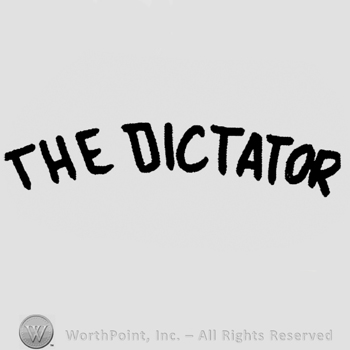 "The Dictator" written with uppercase letters