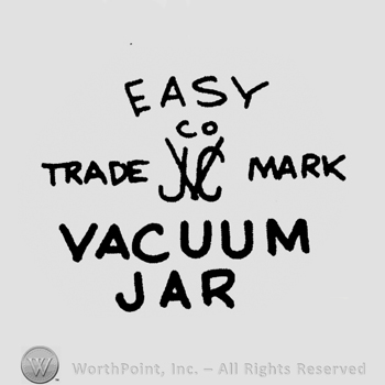 "Easy Co. Trade Mark Vacuum Jar" written with uppercase letters