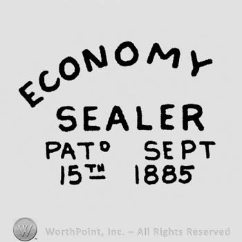 "Economy sealer Patd. Sept 15th 1885" written with uppercase letters