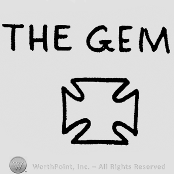 "The Gem" written with uppercase letters, a cross