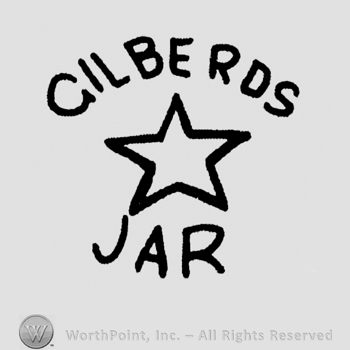 "Gilberds Jar" written with uppercase letters, a star