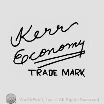 "Kerr Economy" handwritten signature-like, "Trade Mark" written below with uppercase letters