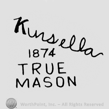 "Kinsella" handwritten, "1874 True Mason" written with uppercase letters