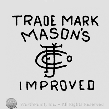 "Trade Mark Mason's Improved" written with uppercase letters, complex letters design
