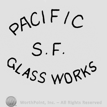 "Pacific S.F. Glass Works" written with uppercase letters