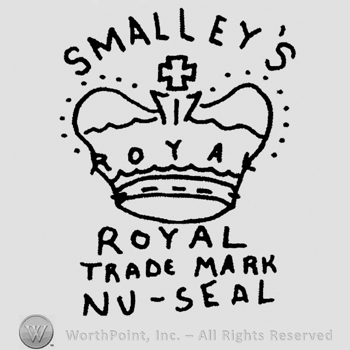 "Smalley's Royal Trade Mark Nu-Seal" written with uppercase letters, a crown with cross