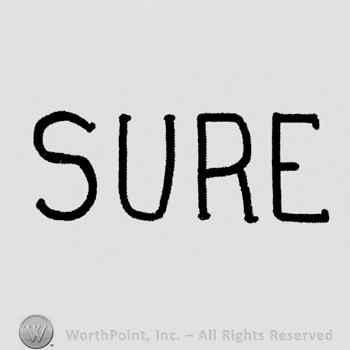 "Sure" written with uppercase letters